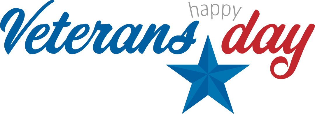 Transparent Veterans Day Logo with Star Element