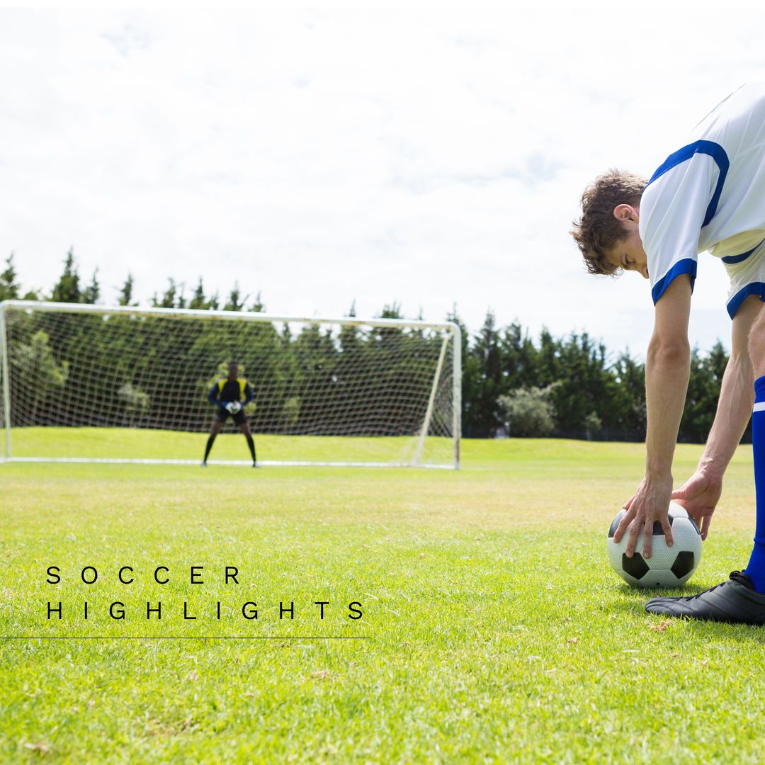 Soccer Player Preparing to Take Free Kick on Sunny Field - Download Free Stock Templates Pikwizard.com