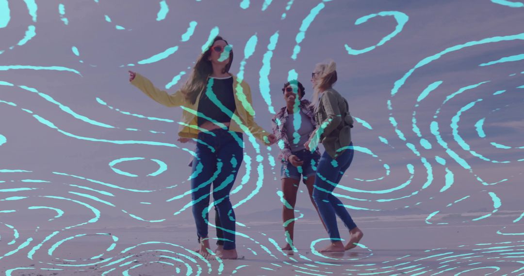 Joyful Dance on Salt Flats with Energetic Turquoise Patterns