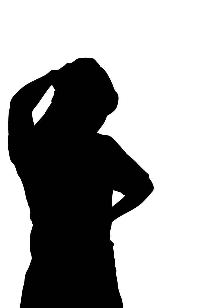 Transparent Silhouette of Man Contemplating on Transparent Background