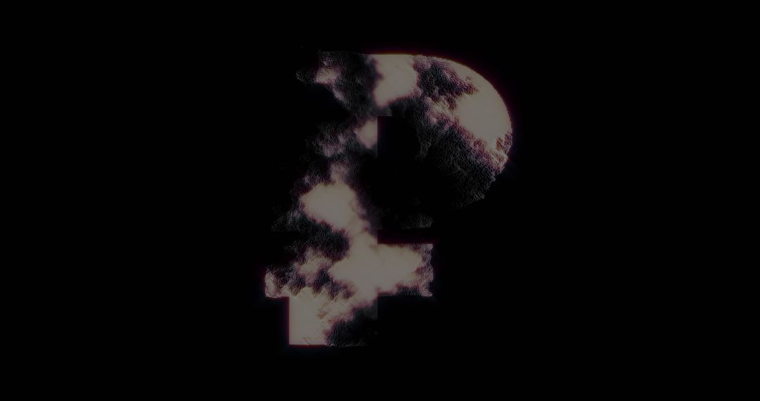 Digital Rouble Symbol Emerging from Shadows