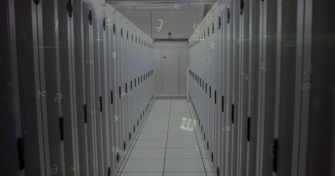 Cybersecurity in Server Room with Digital Locks and Data
