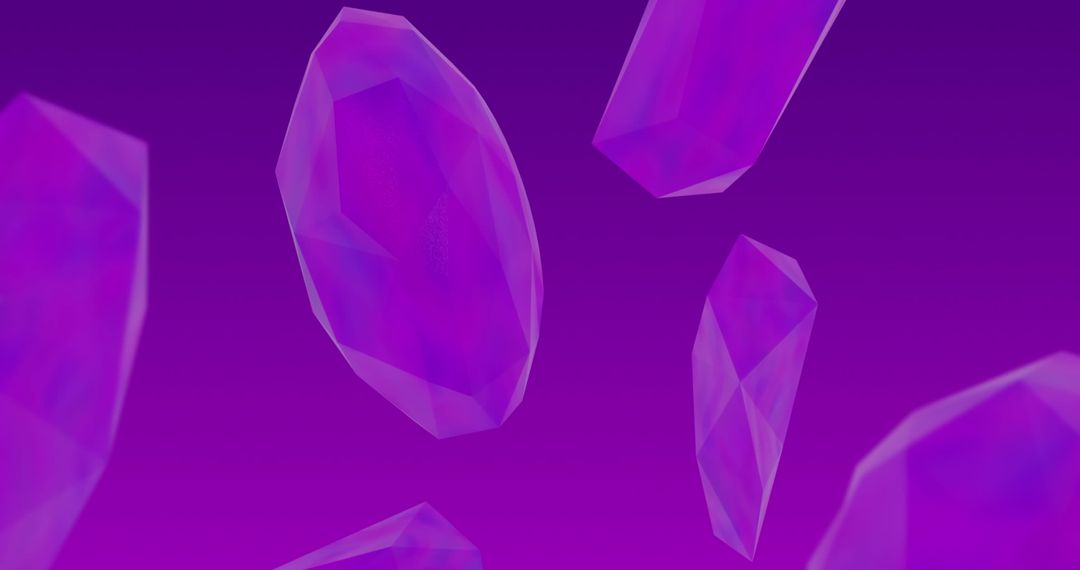 Abstract Colorful Crystal Shapes on Vivid Purple Background