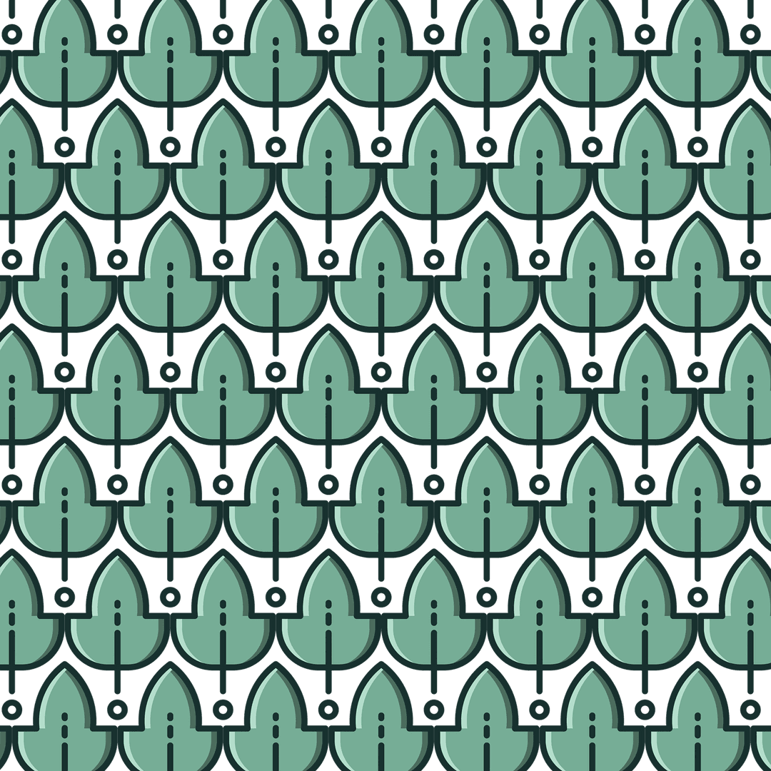Transparent Repeated Green Leave Shapes Pattern Design