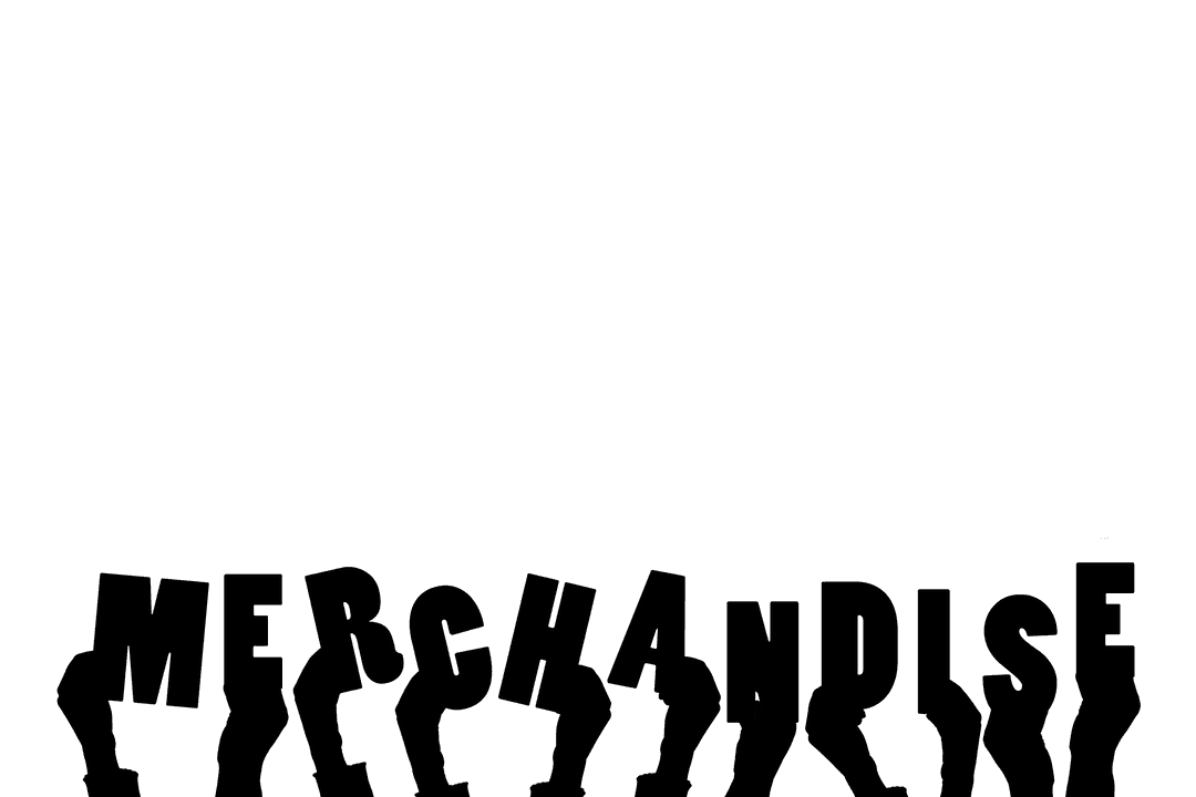 Hand Silhouette with Merchandise Text on Transparent Background