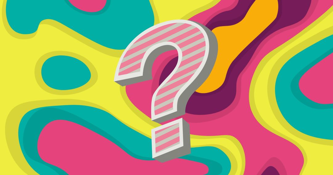 Bright Abstract Background with 3D Question Mark