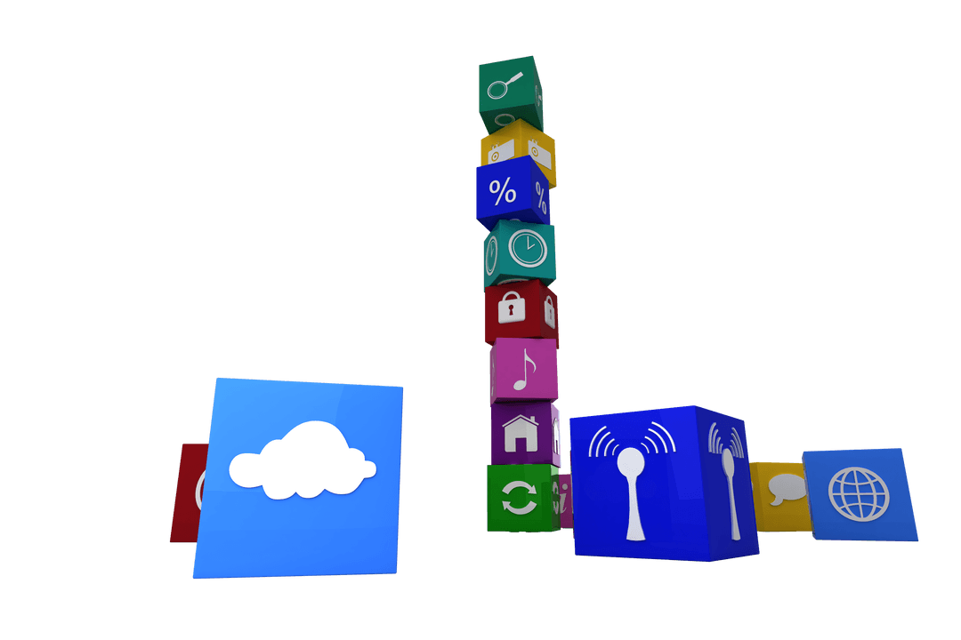 Digital Technology Computer Icons on Transparent Background