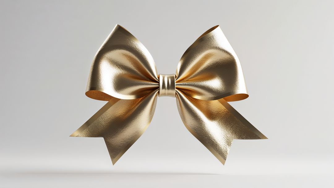 Elegant Metallic Gold Bow on Soft Gradient Background