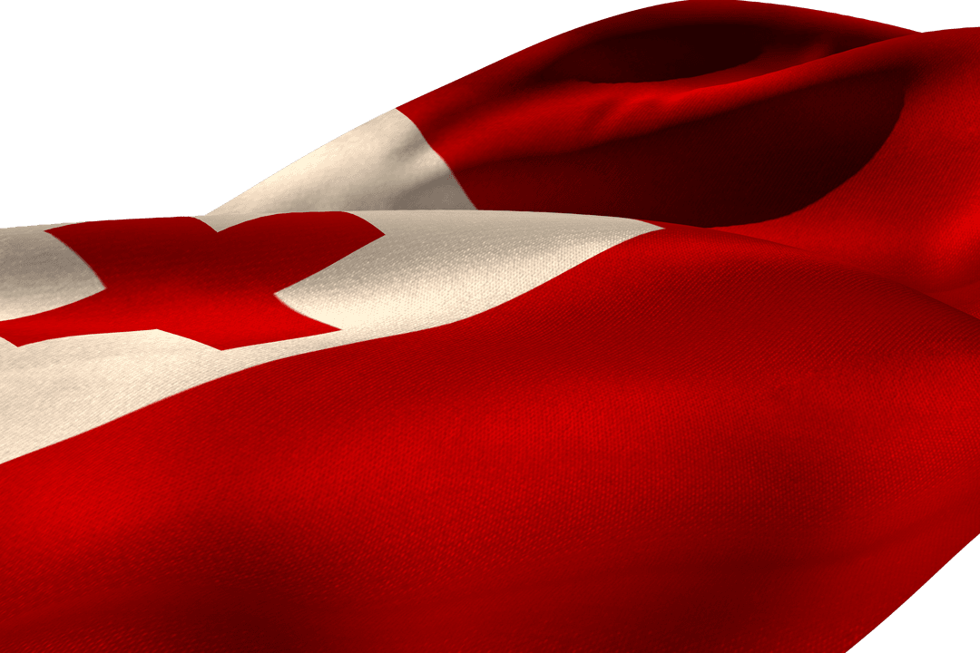 Tonga Flag Illustration on Transparent Background