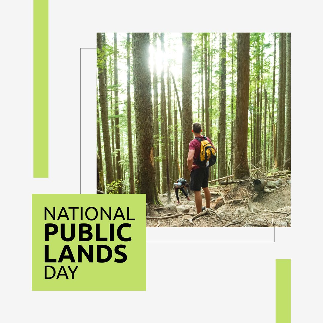 Couple Hiking in Forest for National Public Lands Day