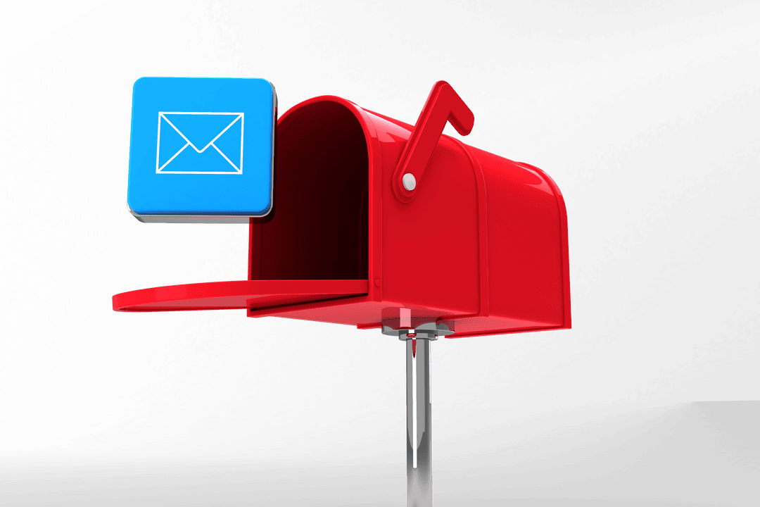 Red Post Box on Transparent Background with Email Icon - Download Free Stock Images Pikwizard.com