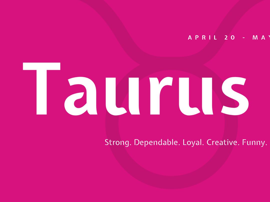 Bold Taurus Zodiac Sign on Vibrant Pink Background