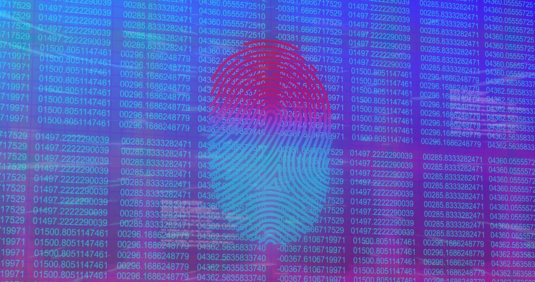Biometric Fingerprint with Digital Data on Screen