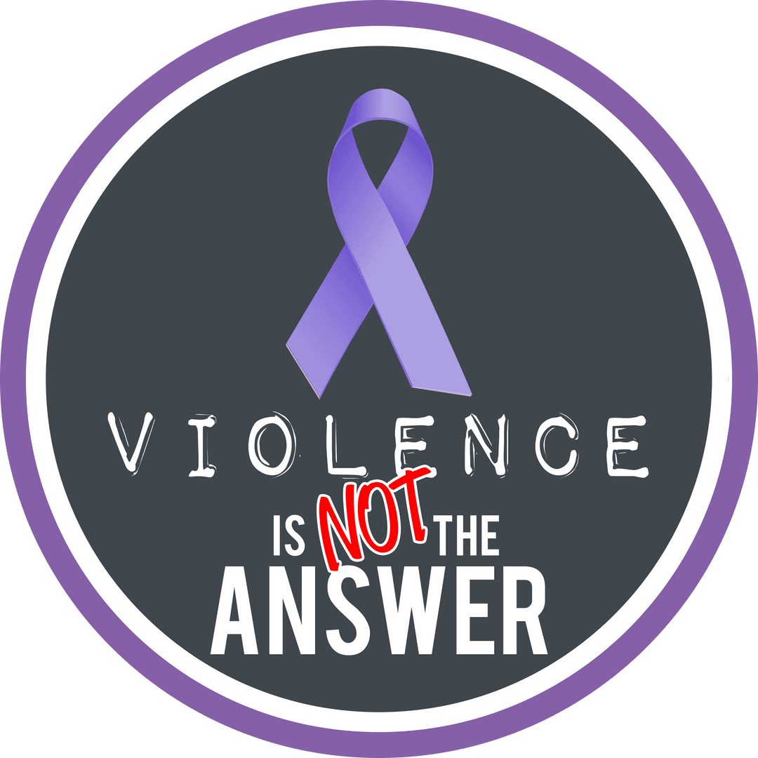 Transparent Illustration Violence is Not the Answer Awareness Ribbon