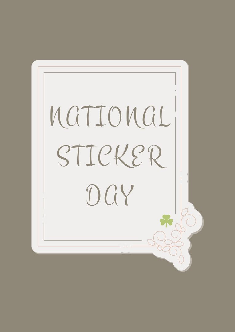 Vector image of national sticker day text against gray background, copy space - Free Images, Stock Photos and Pictures on Pikwizard.com