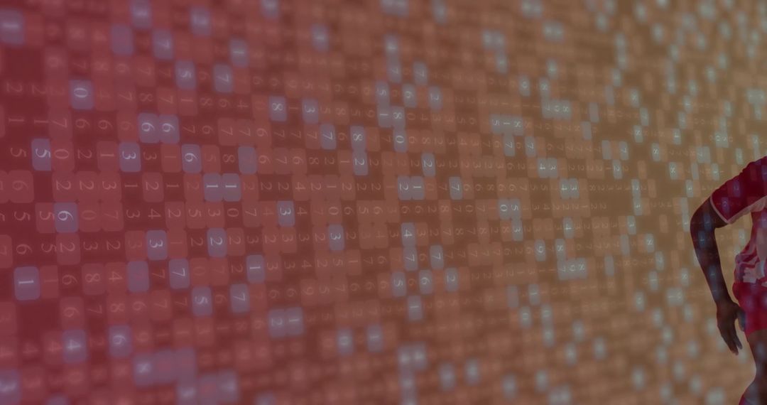 Vibrant Digital Projection with Person in Motion