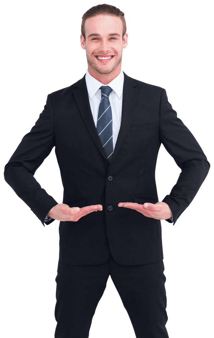 Confident Businessman in Suit Isolated on Transparent Background