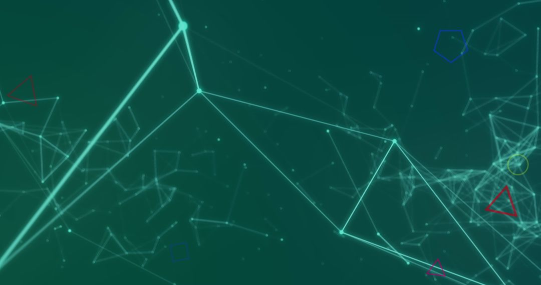 Abstract Digital Network with Glowing Lines on Green Background