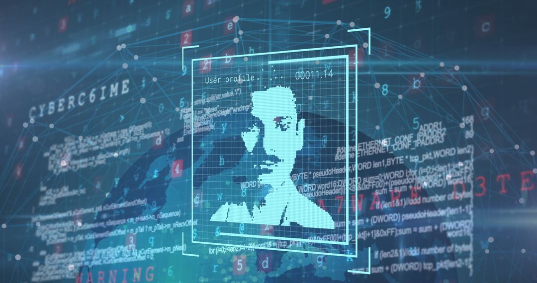 digital user profile with cyber data processing - Free Images, Stock Photos and Pictures on Pikwizard.com