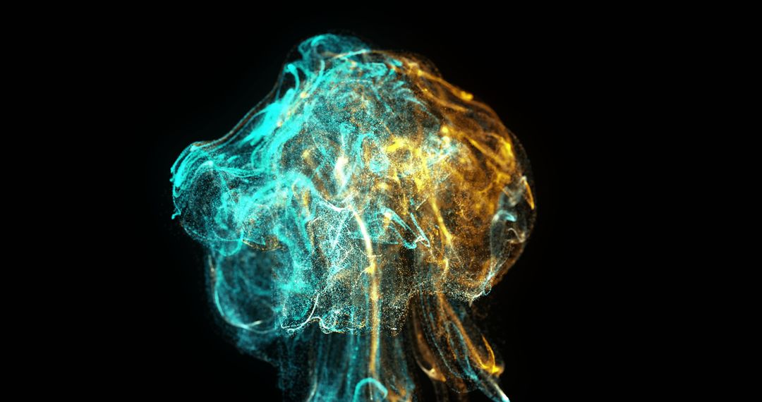 Glowing Twisting Fractal Particles in Dark Digital Void