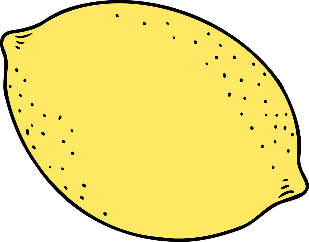 Fresh Yellow Lemon Illustration on Transparent Background with Copy Space