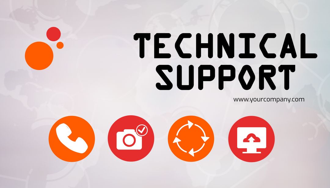 Technical support with icons for it services