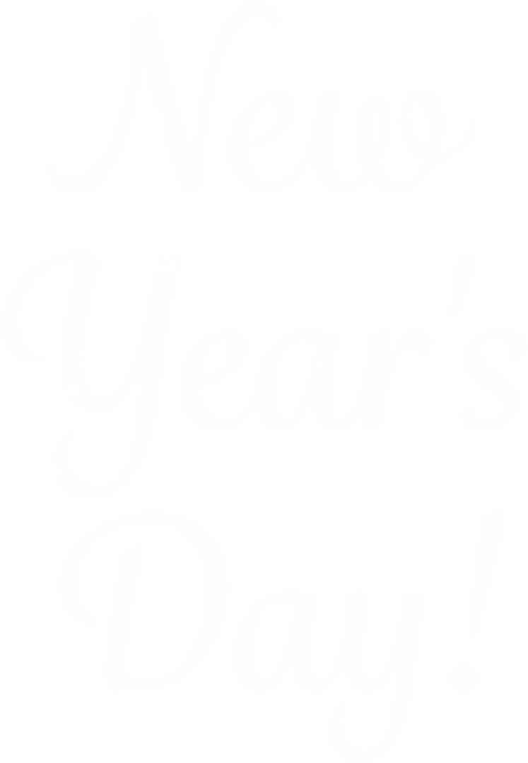 New Year's Day Text with Transparent Background Vector
