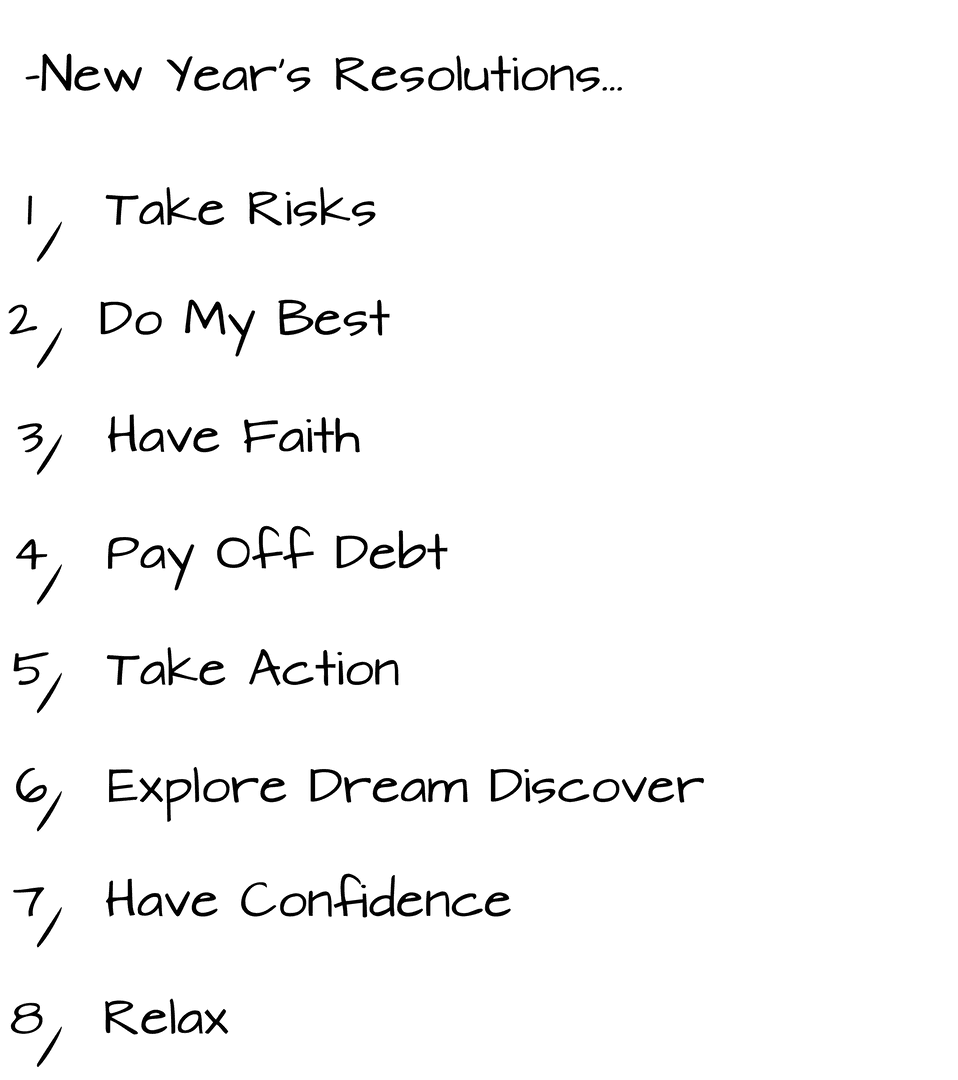 New Year's Resolutions List on Transparent Background