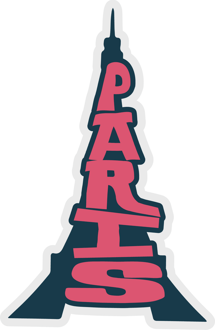 Transparent Eiffel Tower Silhouette Composed of 'Paris' Letters