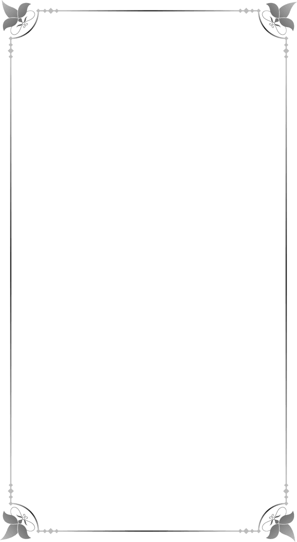 Ornate Silver Frame with Floral Detailing on Transparent Background