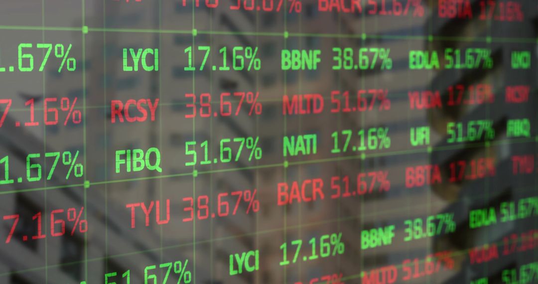 Digital Stock Ticker Display in Modern Trading Room