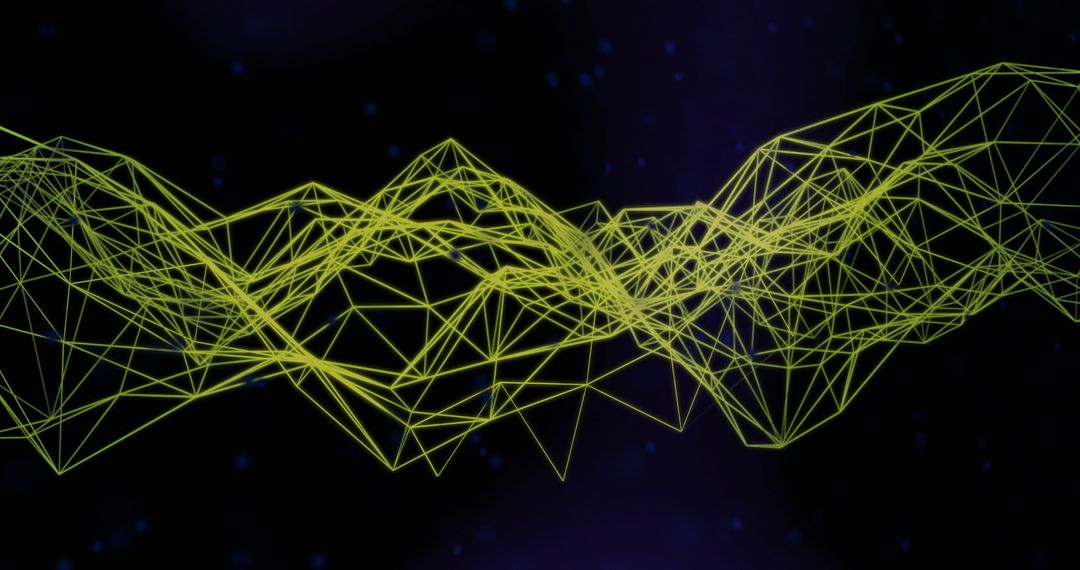 Abstract Green Mesh Over DNA Strand Representation