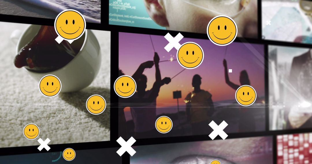Dynamic Emoji Overlay on Digital Screens Enlivening Social Media