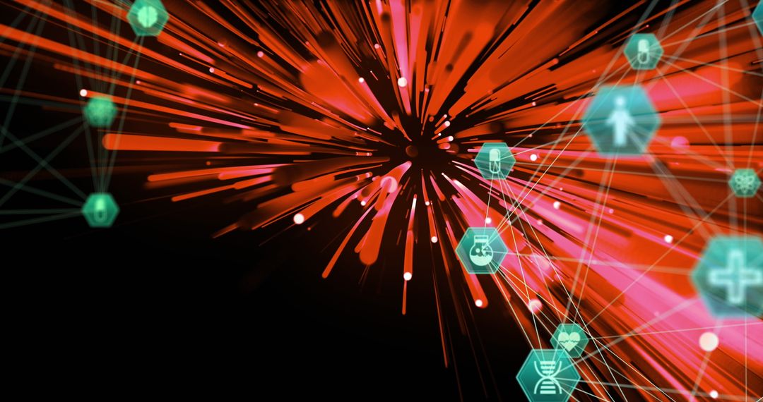 Futuristic Network Connections and Data Visualization