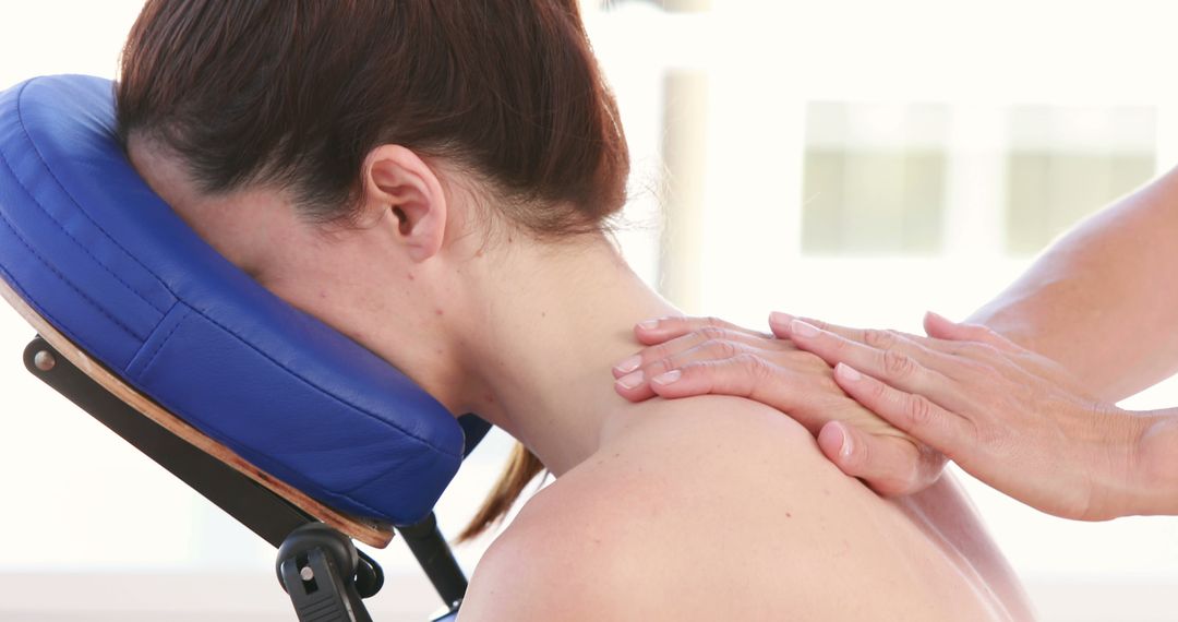 Woman Receiving Relaxing Neck Massage In Spa - Free Images, Stock Photos and Pictures on Pikwizard.com