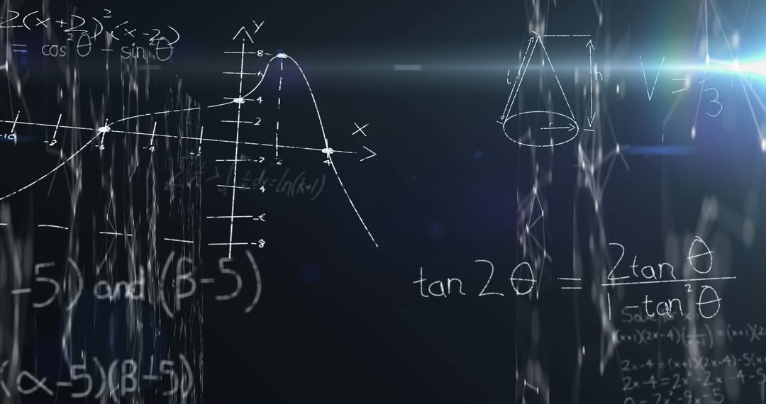 Complex Mathematical Equations on Educational Black Background