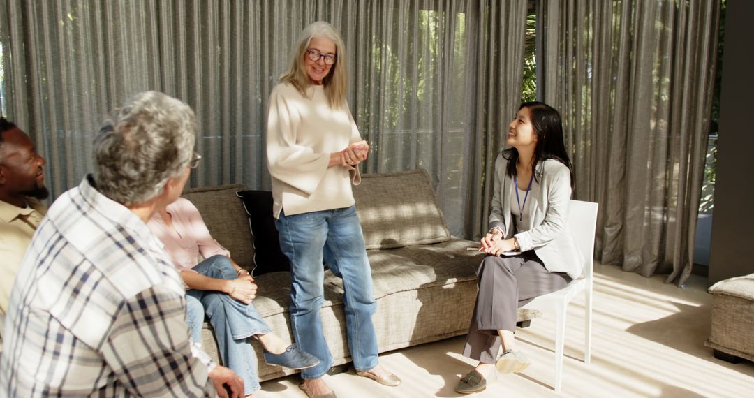 Diverse Group Engaging in Therapeutic Group Therapy Session