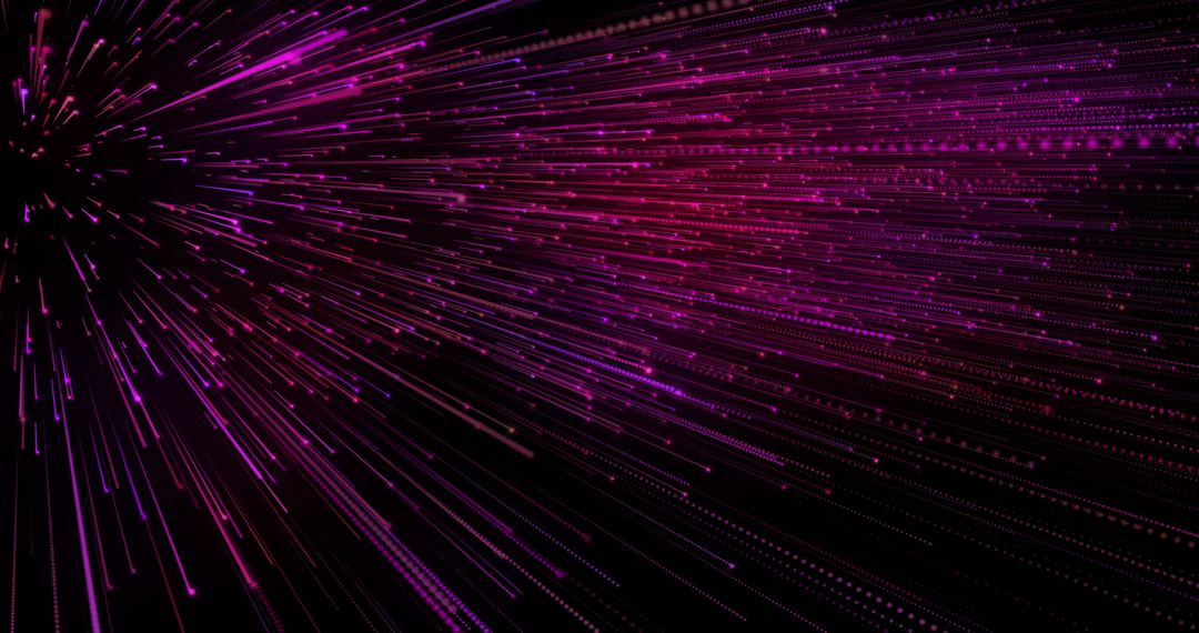 Magenta Neon Light Streaks Radiating From Upper-Left, High-Speed Particle Trails