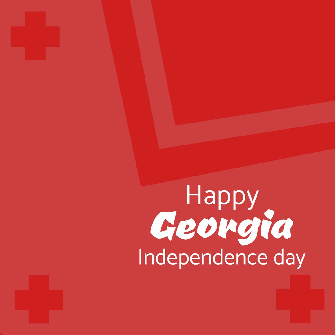 Happy Georgia Independence Day Graphic with Red Bold Design