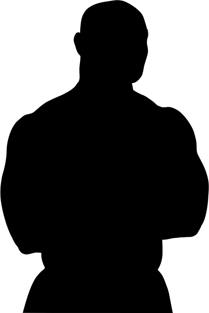 Transparent Silhouette of Muscular Man with Arms Crossed