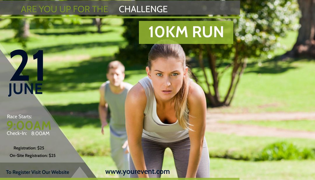 Fitness Enthusiasts Preparing for Exciting 10km Running Event