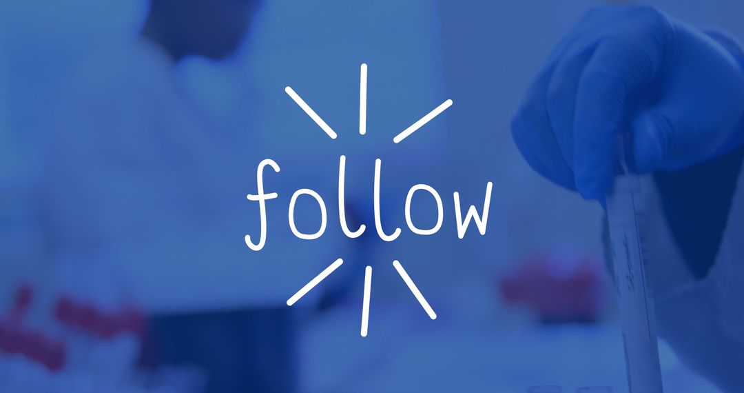 Gloved Hand Holding Test Tube in Science Laboratory