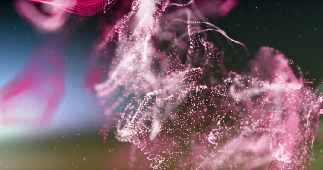 Glowing Pink Mesh on Grey Background with Abstract Waves