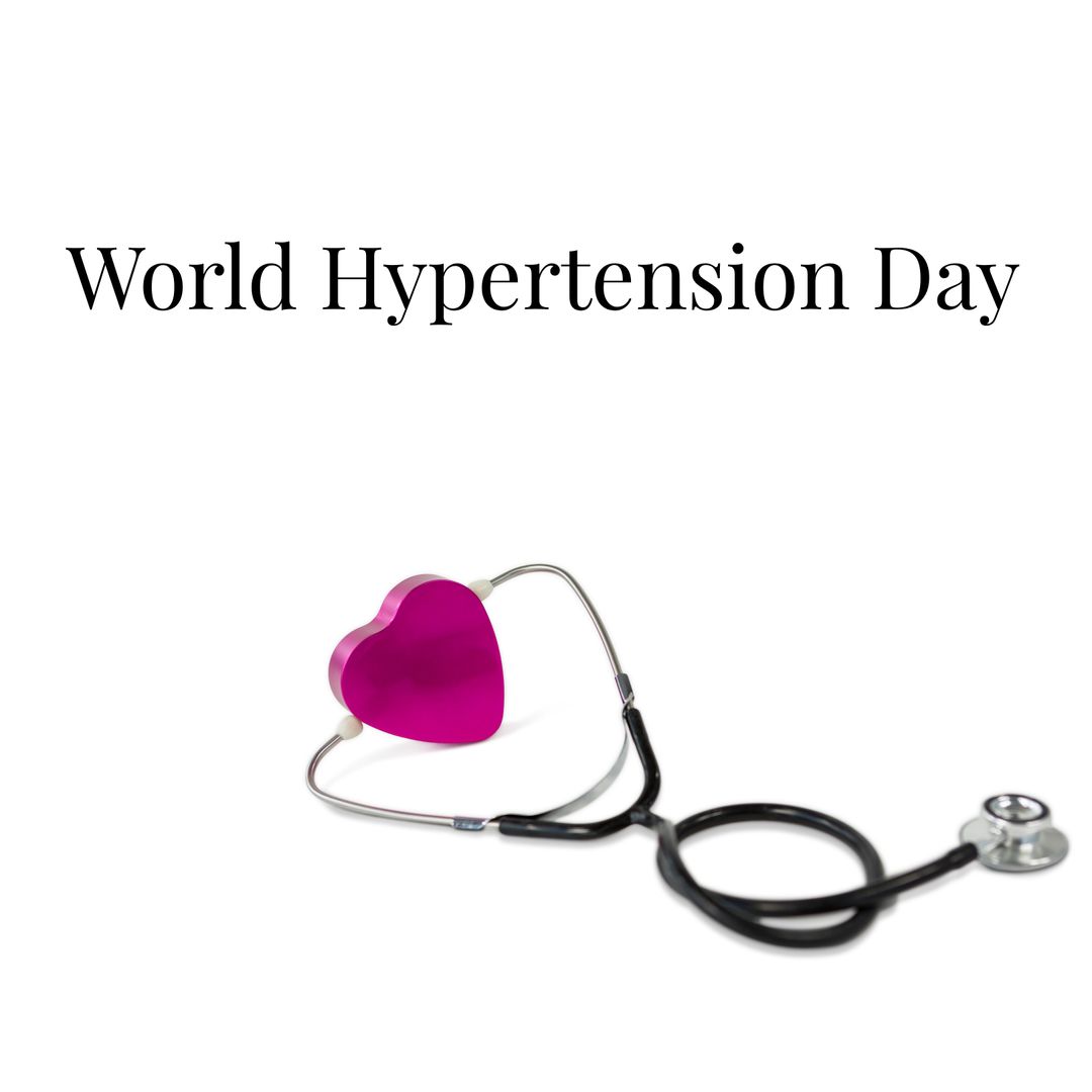 World Hypertension Day Concept with Stethoscope and Heart Symbol