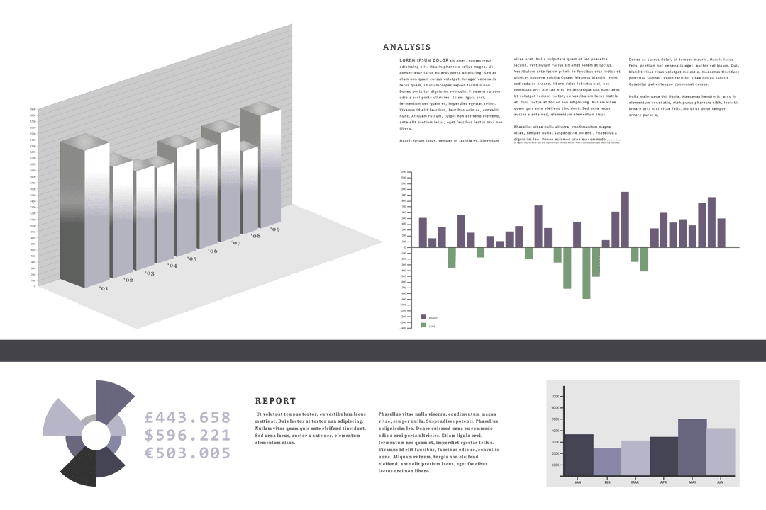 Business Chart and Diagram Collection on Transparent Background