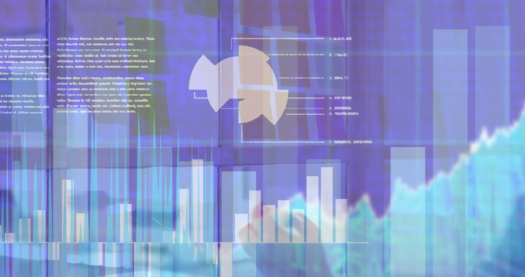 Futuristic Digital Financial Charts in Innovative Workspace