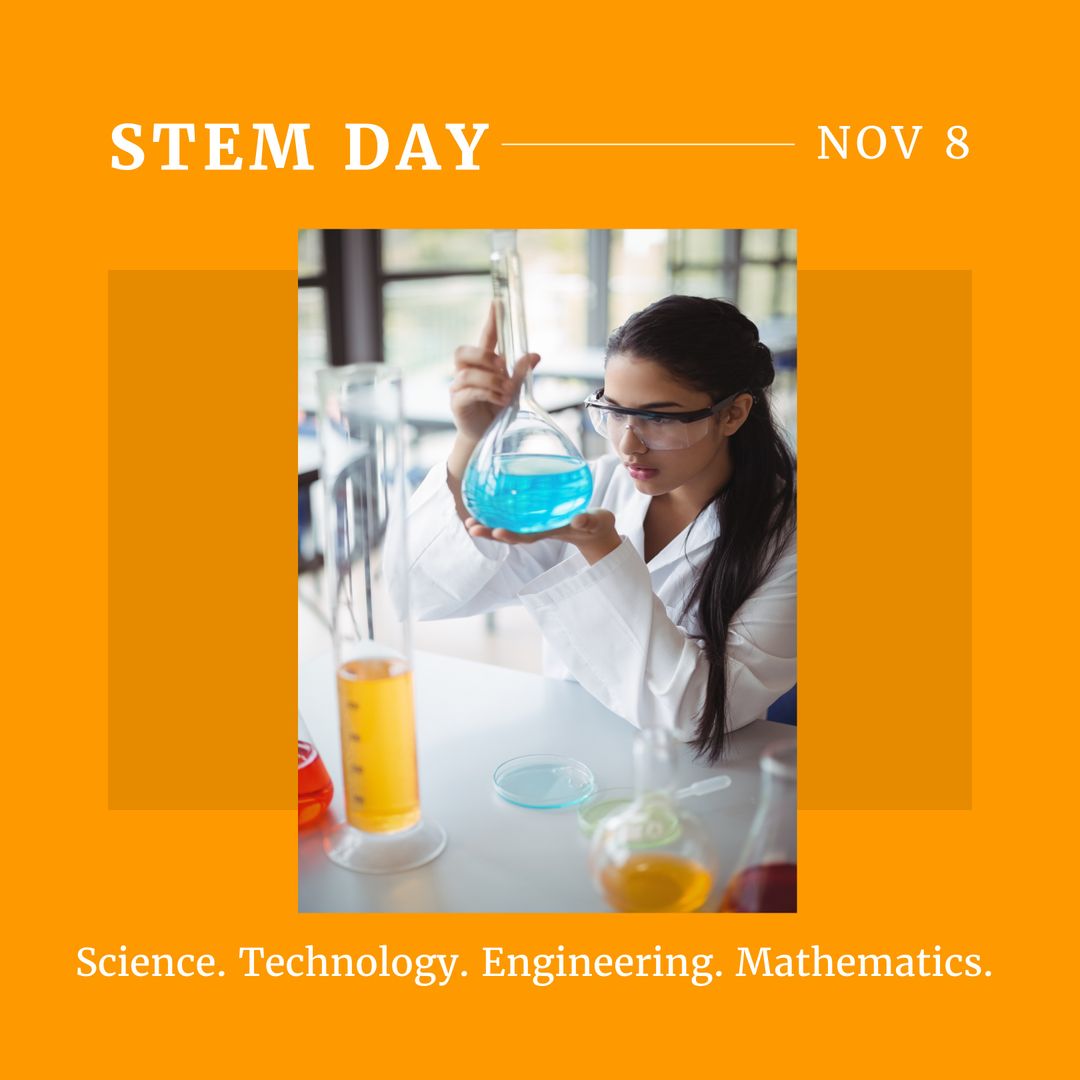 Young Scientist Analyzing Chemical Substances in Laboratory for STEM Day