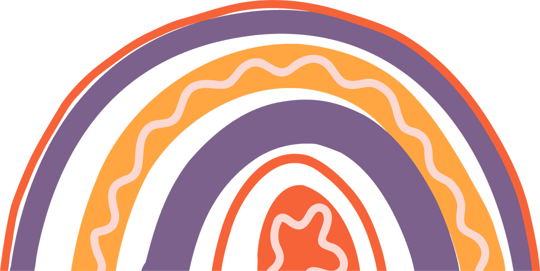 Colorful Abstract Arches with Dynamic Design on Transparent Background