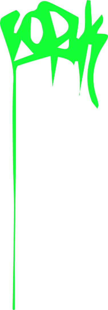 Neon Green Graffiti Tag on Transparent Background for Urban Design