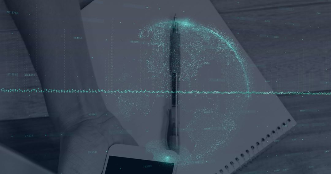 Global Business and Financial Data Concept with Technology Integration